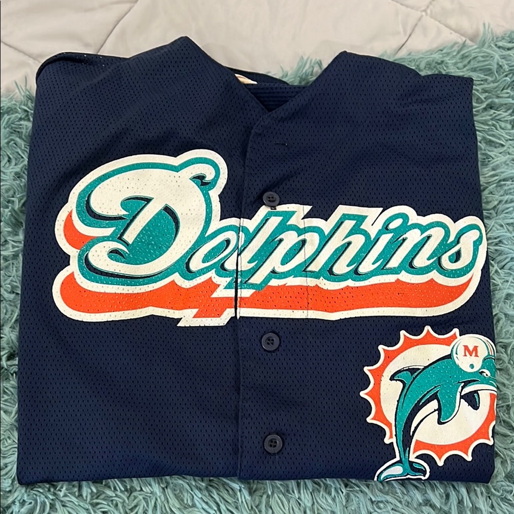 Men’s NFL Miami Dolphins Classic logo Navy Blue Shirt
